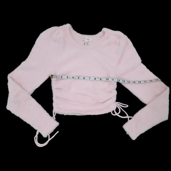 FOR LOVE AND lemons pink Cropped faux mohair sweater top - Picture 12 of 14